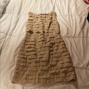 Khaki color ruffle dress